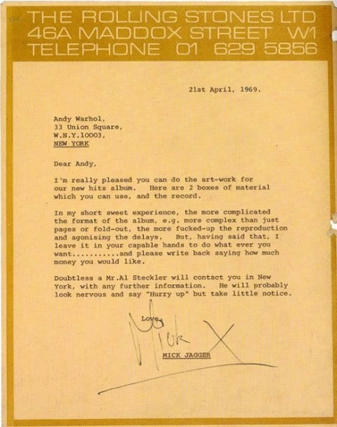 Carta Jagger Warhol